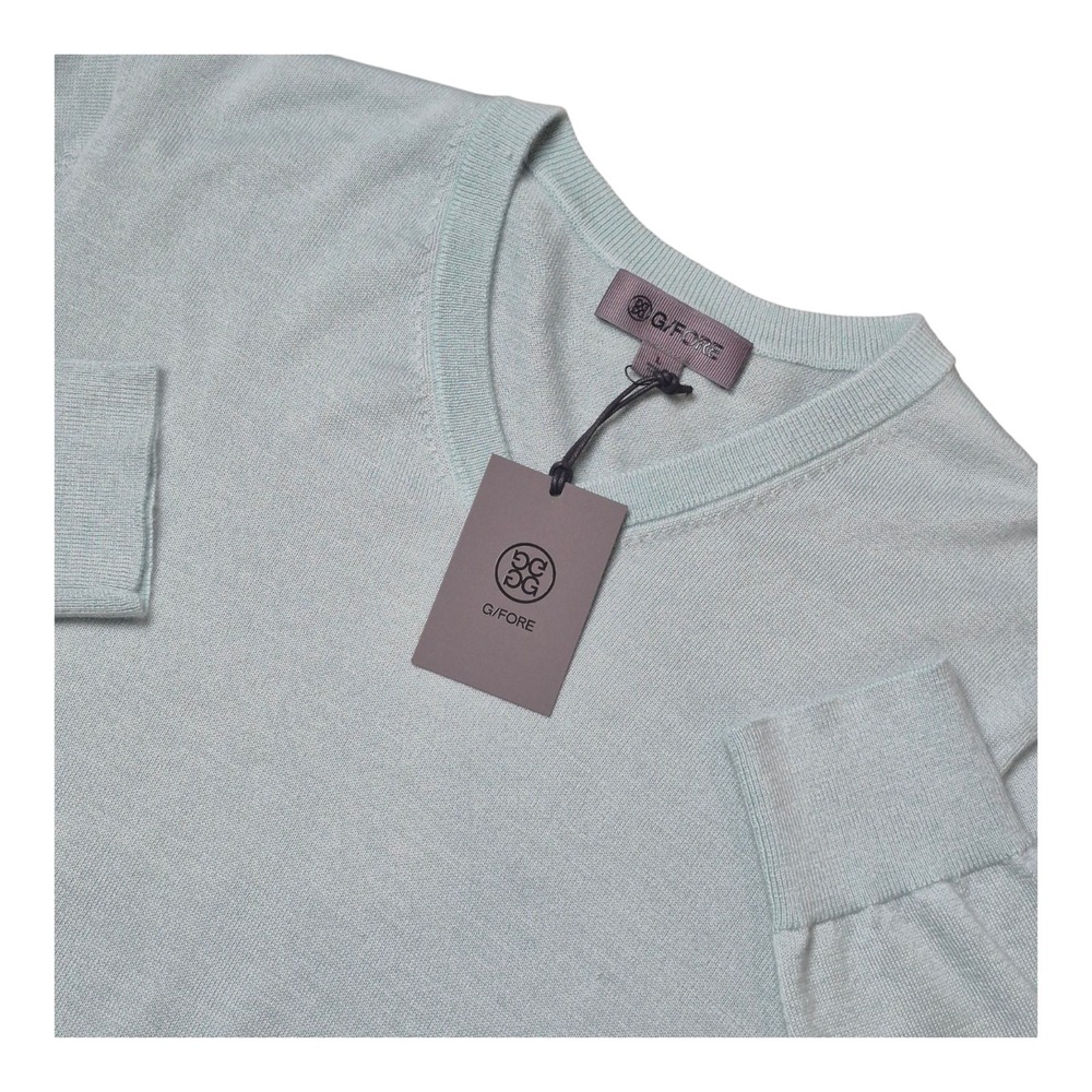 G/FORE Men's L Verse V Neck 100% Cashmere Sweater Golf Luxury Mint Green NWT‎